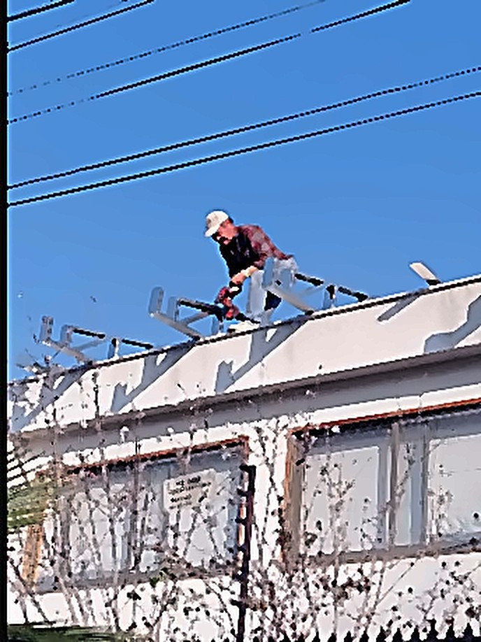 Estructura de techo en ejecución